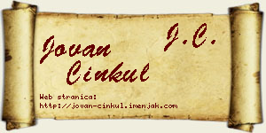 Jovan Ćinkul vizit kartica